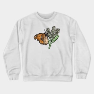 Monarch Butterfly on Milkweed Crewneck Sweatshirt